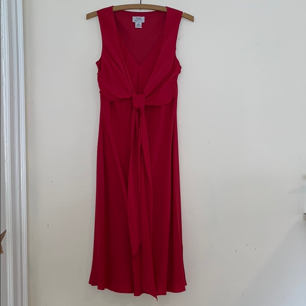Vintage Anne Taylor LOFT silk midi dress (size 4)